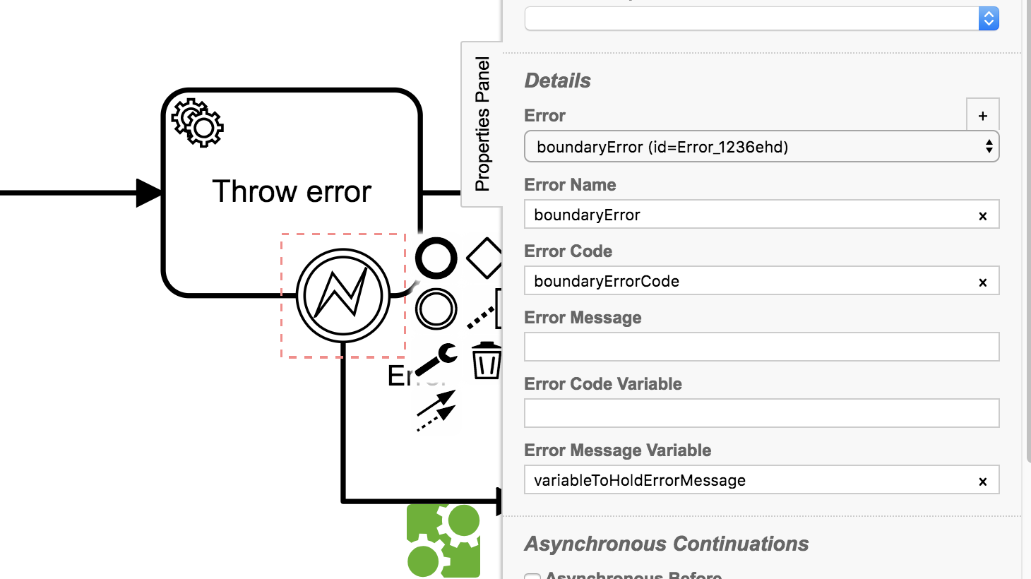 error de datos evento error definido por aplicación